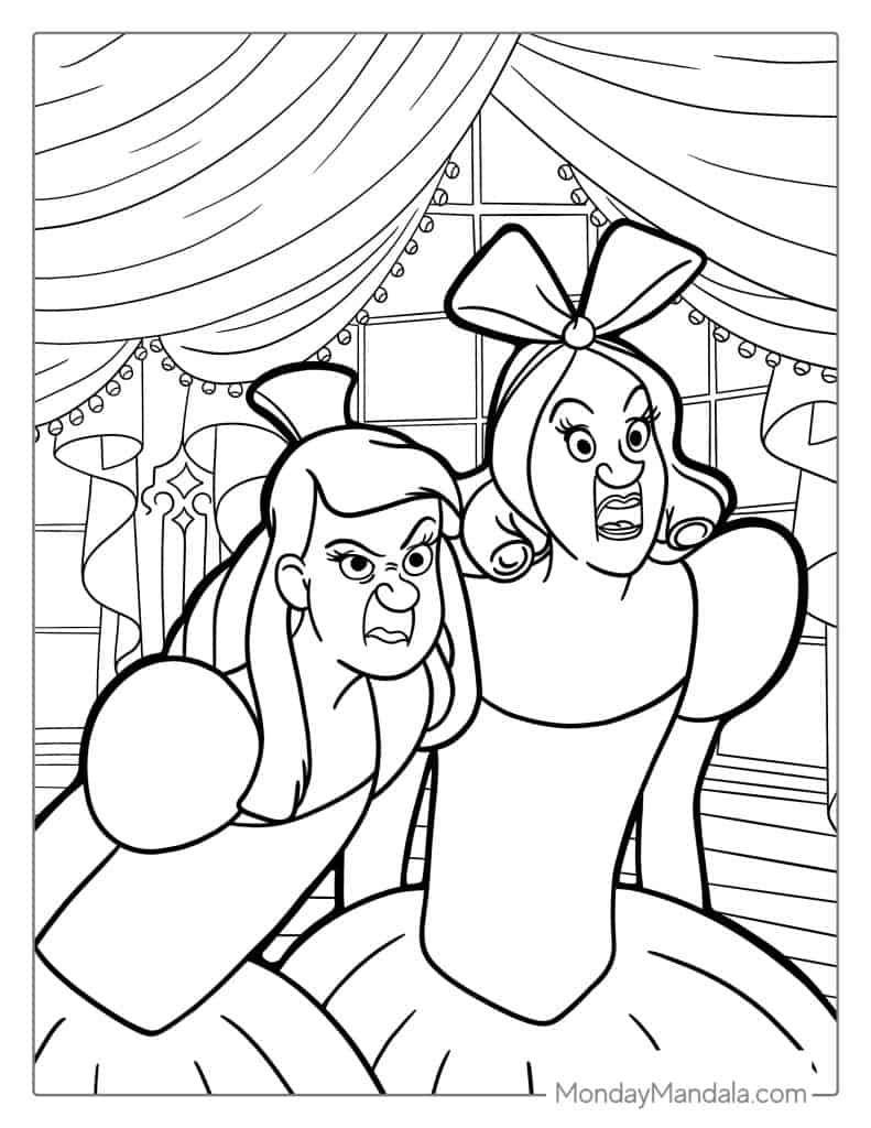 Cinderella coloring pages free pdf printables