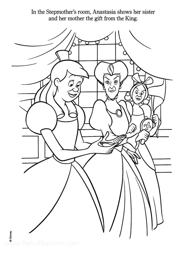 Cinderella iii a twist in time disneys coloring pages coloring books at retro reprints