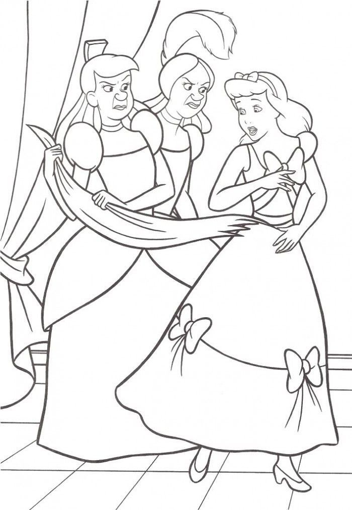 Cinderellas step mom and sisters coloring page kids coloring page cinderella coloring pages cartoon coloring pages disney coloring pages