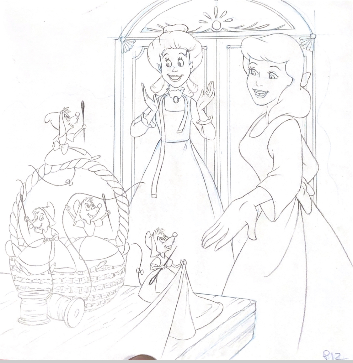 Disney disney yearbook cinderella story home is where the friends are page illustration art disney c in roland benton s disney