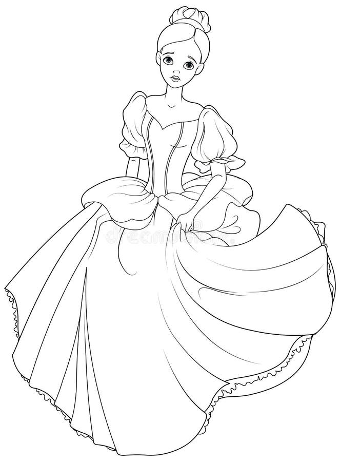 Cinderella coloring stock illustrations â cinderella coloring stock illustrations vectors clipart