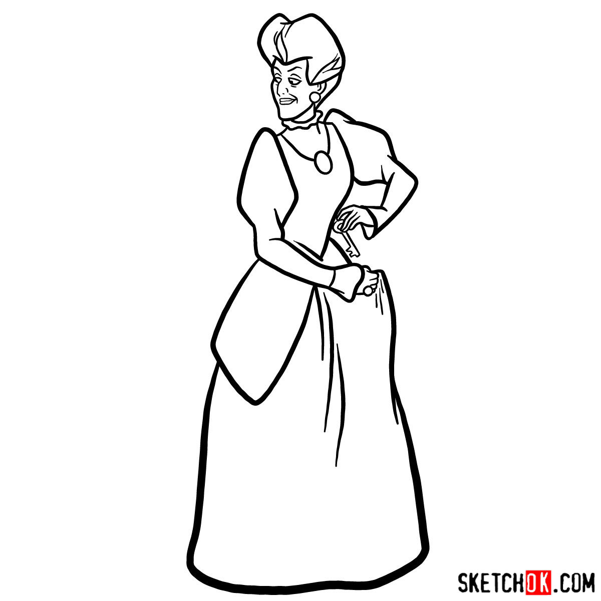 How to draw lady tremaine the iconic evil stepmother