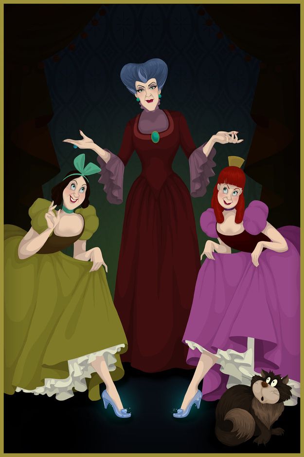 The evil stepmother and the ugly stepsisters disney villains disney movie villains disney animation