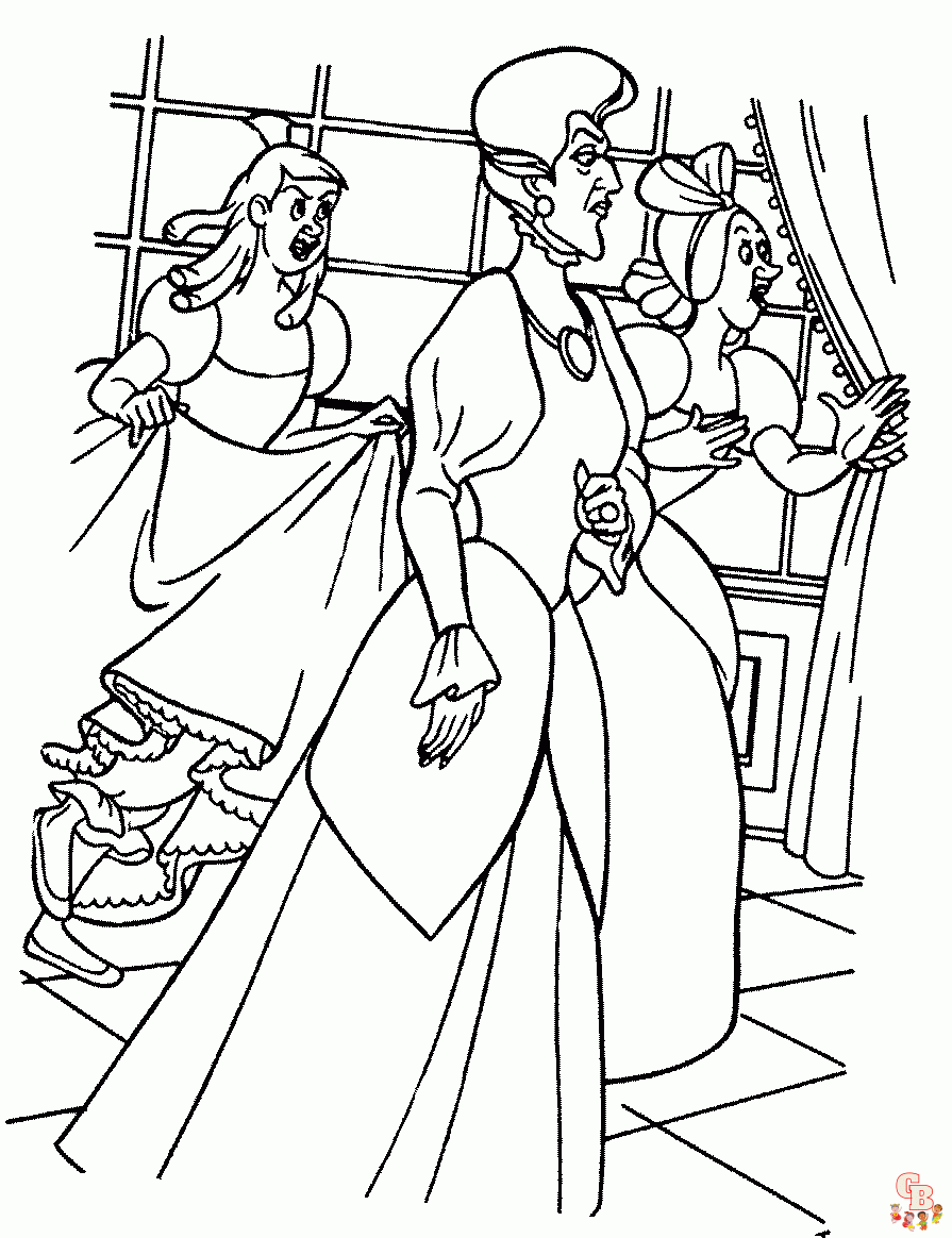 Lady tremaine from cinderella coloring pages printable to print