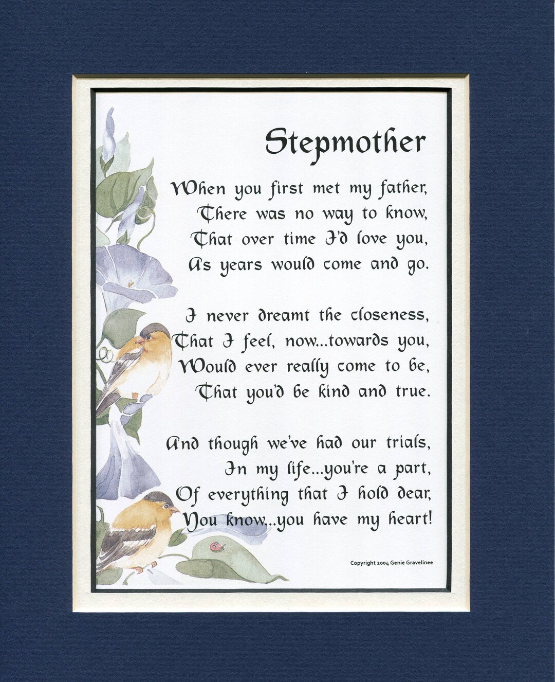 Stepmother gift stepmother poem stepmother print stepmother verse stepmothers birthday stepmother present th birthday th birthday