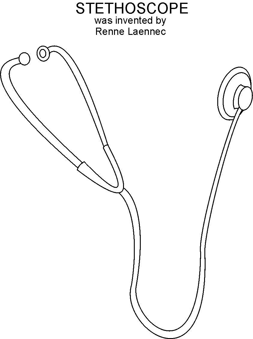 Stethoscope coloring printable page