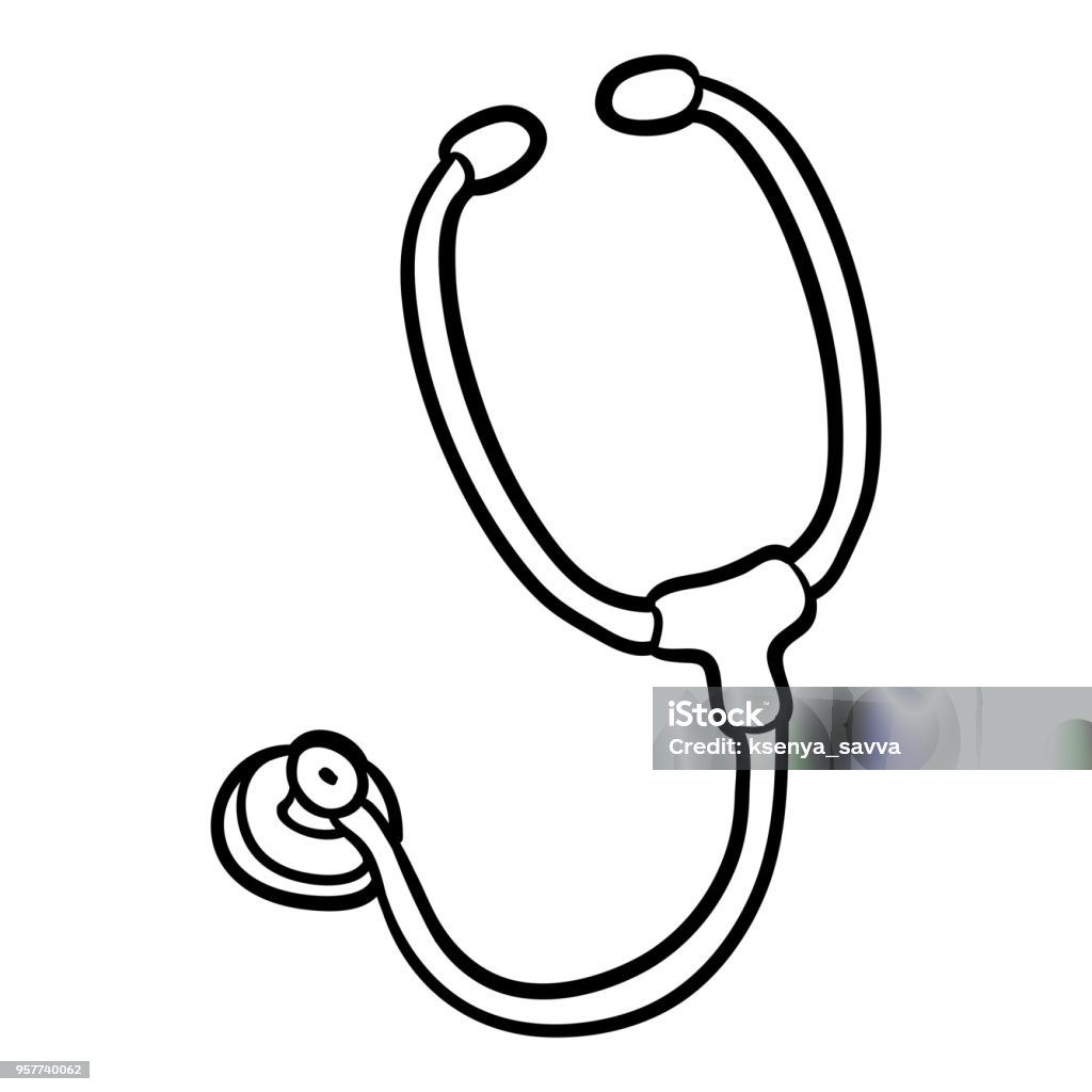 Coloring book stethoscope stock illustration