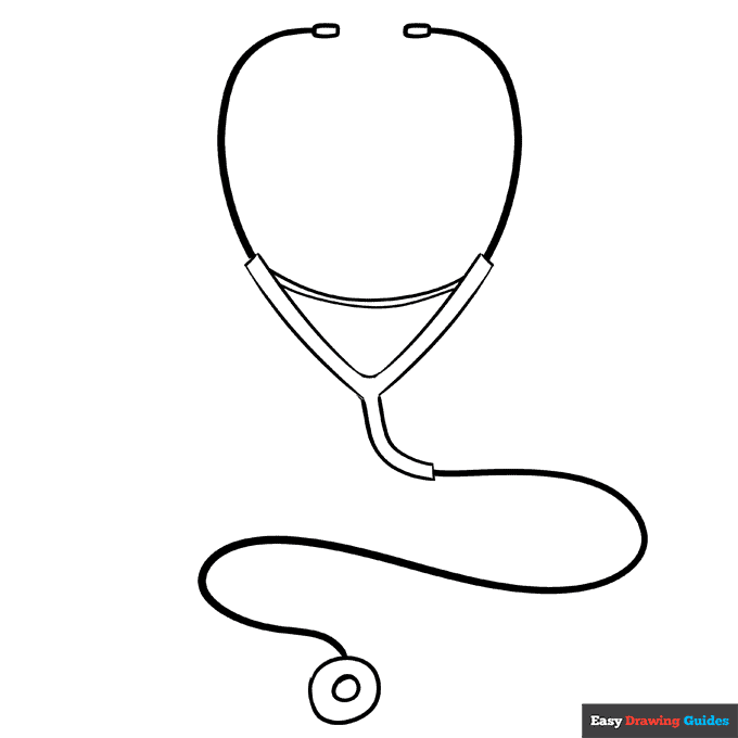 Stethoscope coloring page easy drawing guides