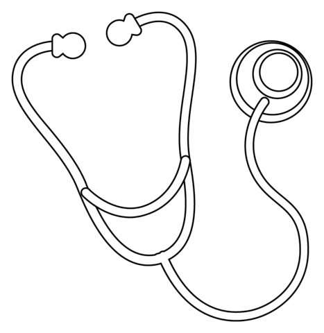 Stethoscope emoji coloring page free printable coloring pages