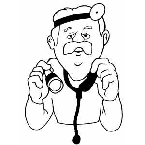 Doctor with stethoscope coloring page