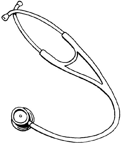 Coloring a stethoscope picture