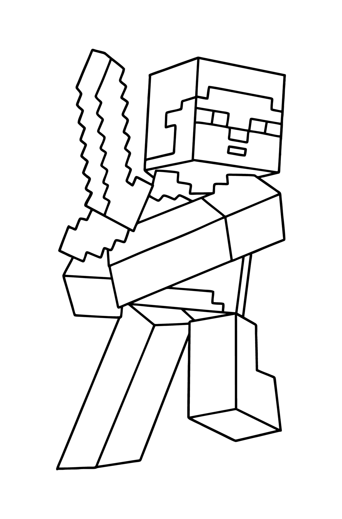 Minecraft steve coloring page â online and print for free