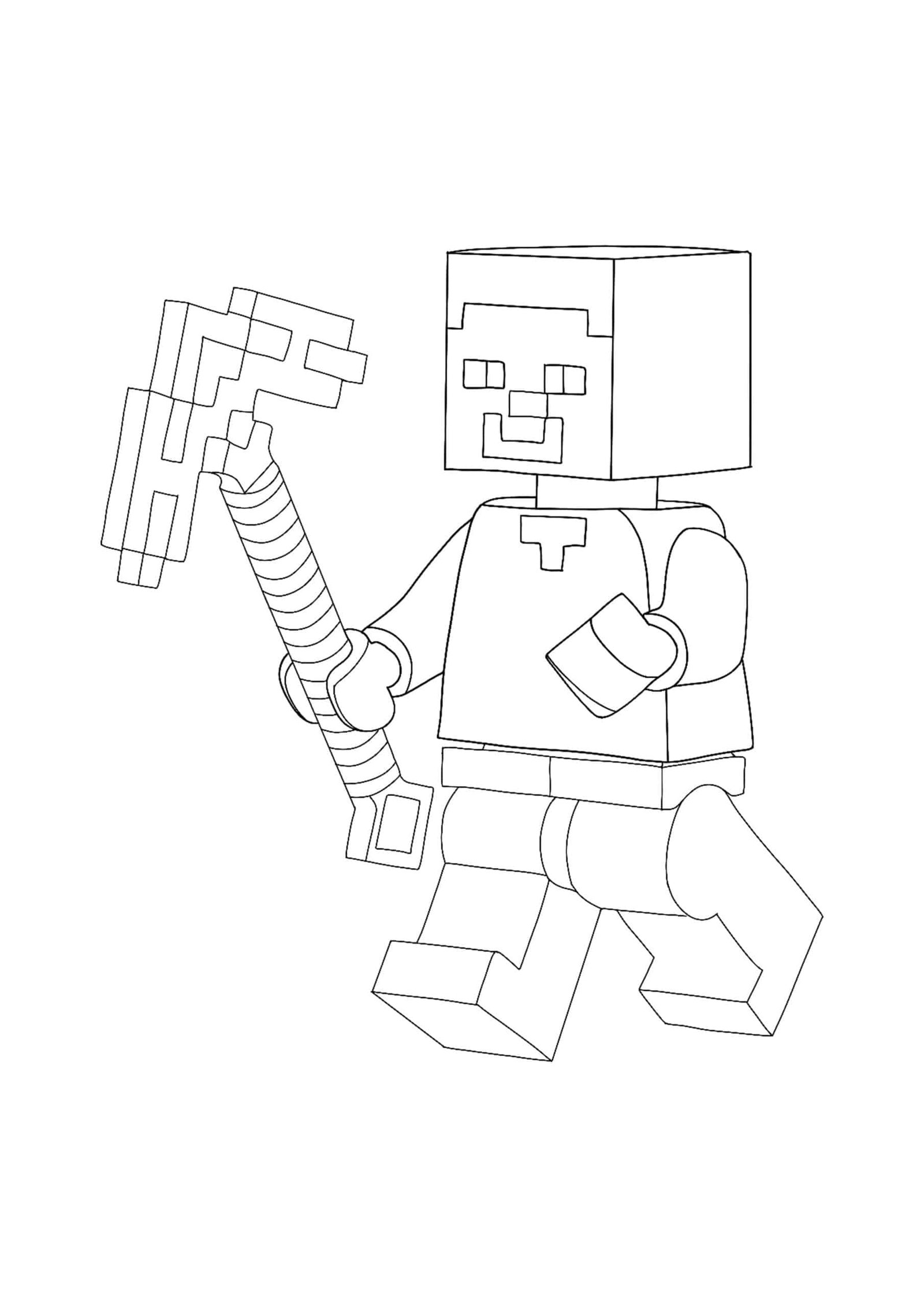 Minecraft lego steve coloring pages