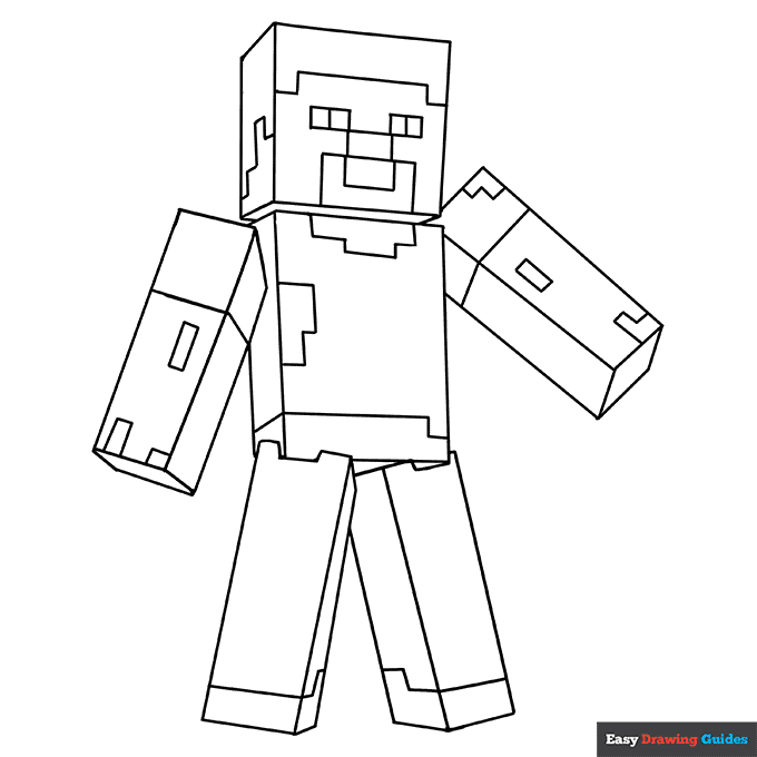 Steve from minecraft coloring page easy drawing guides