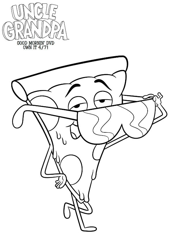 Free pizza steve coloring page from uncle grandpa