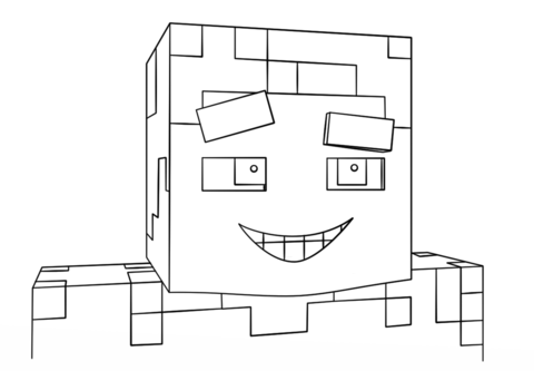 Minecraft smiling steve coloring page free printable coloring pages