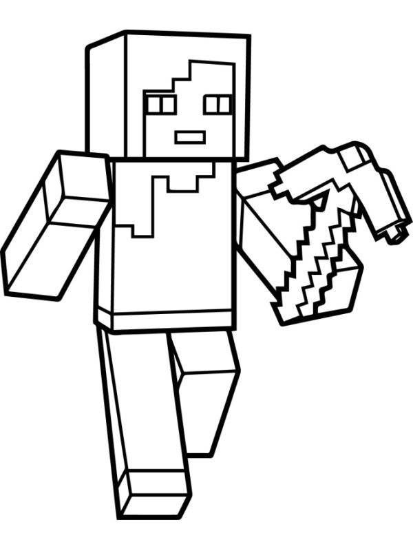 Minecraft steve coloring page