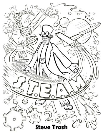 Coloring pages â steve trash