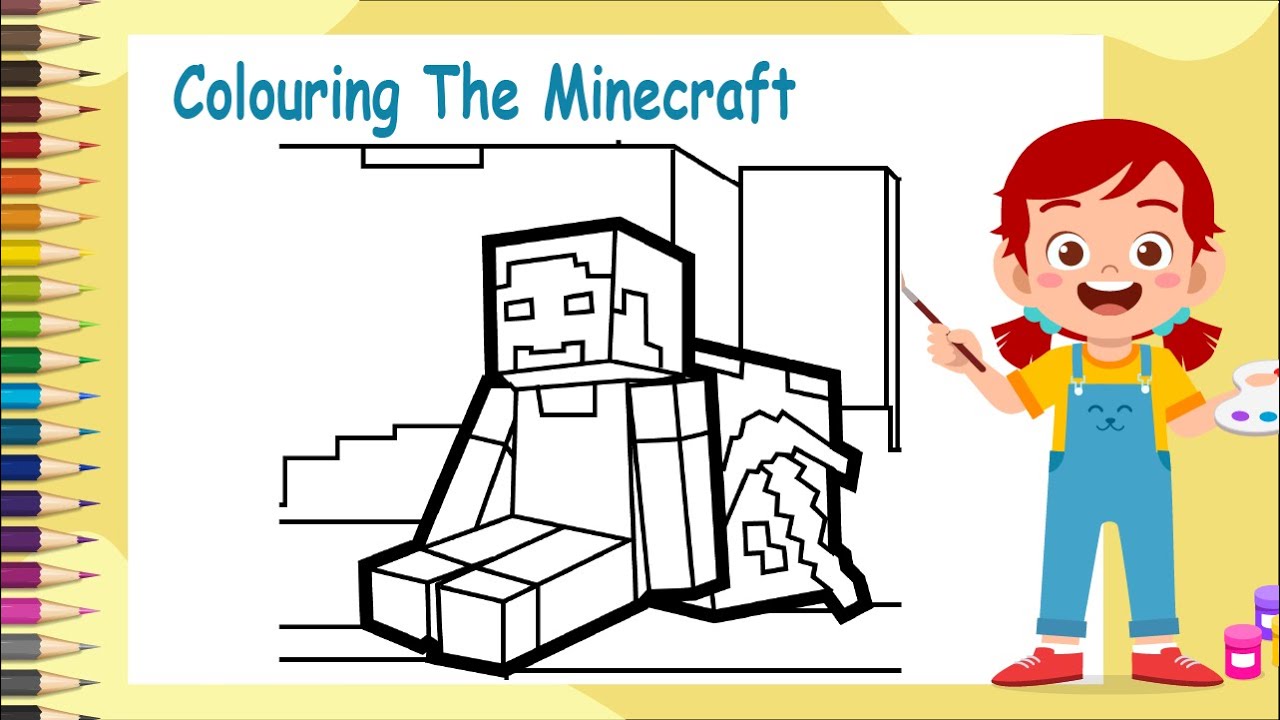 Minecraft coloring page coloring steve from minecraft the coloring page