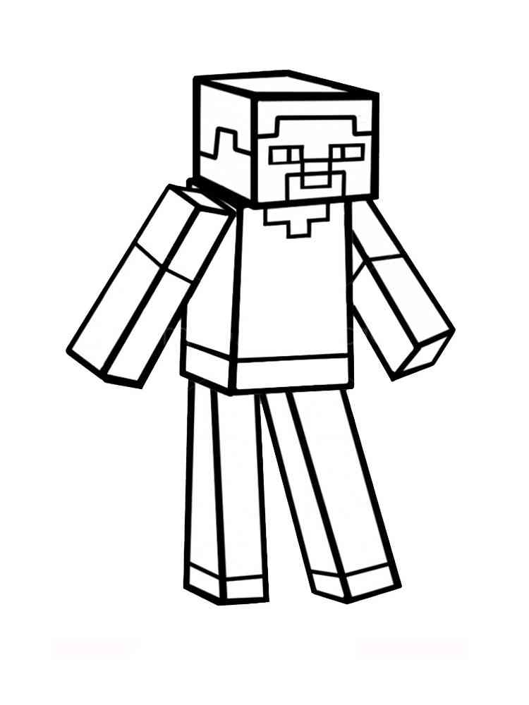 Steve minecraft coloring pages