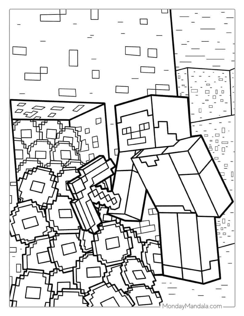 Minecraft coloring pages free pdf printables