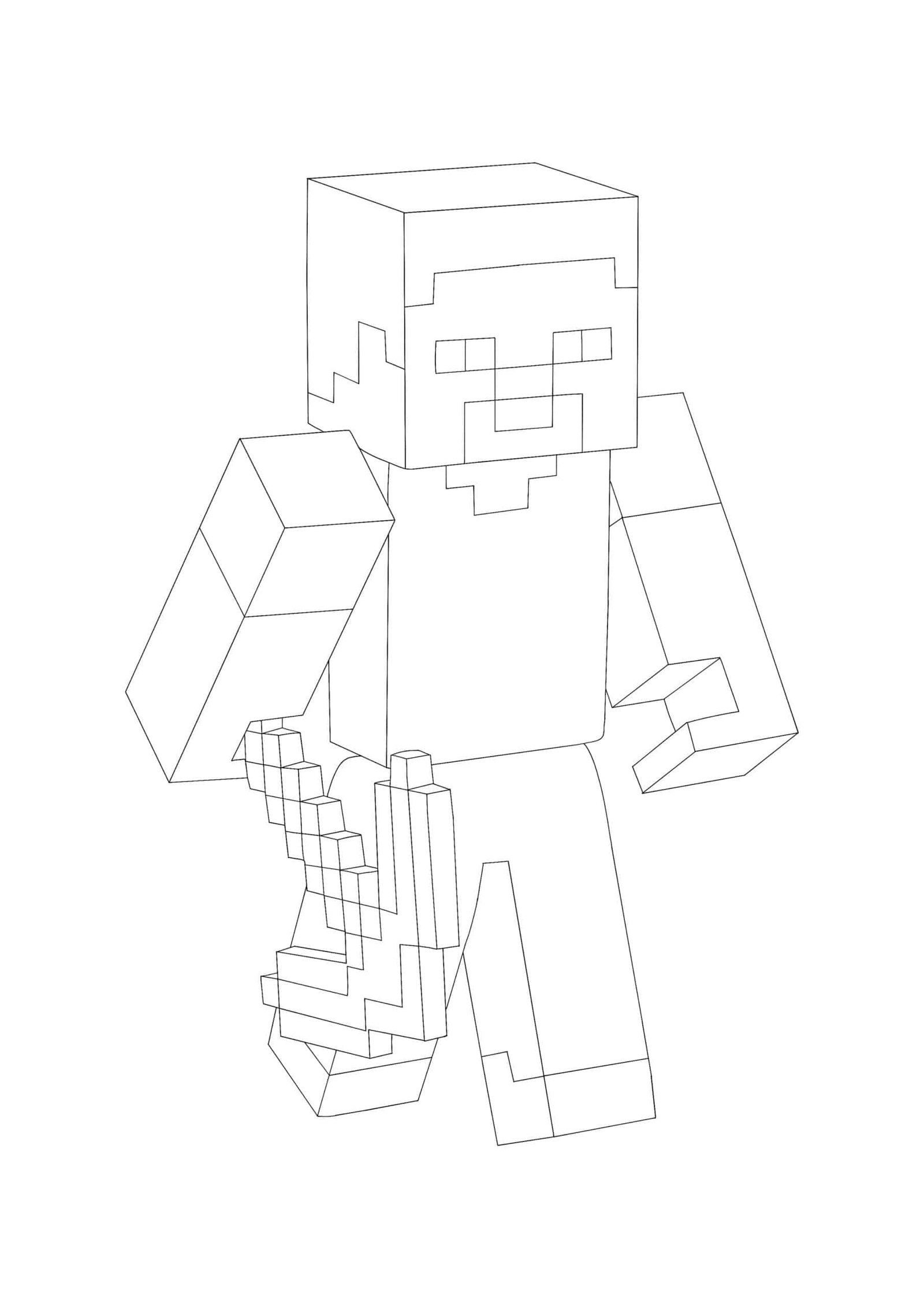 Minecraft steve coloring pages