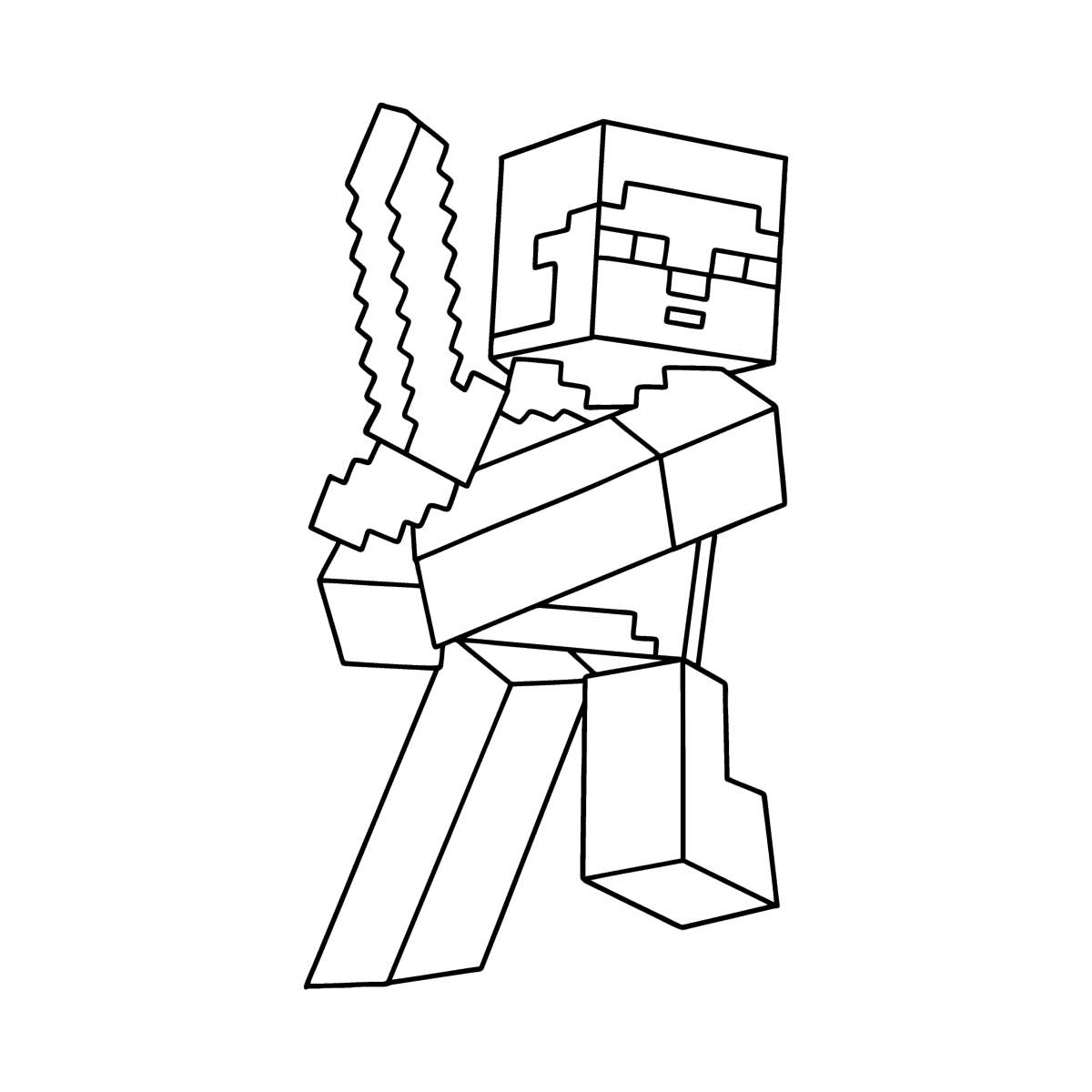 Minecraft steve coloring page â online and print for free