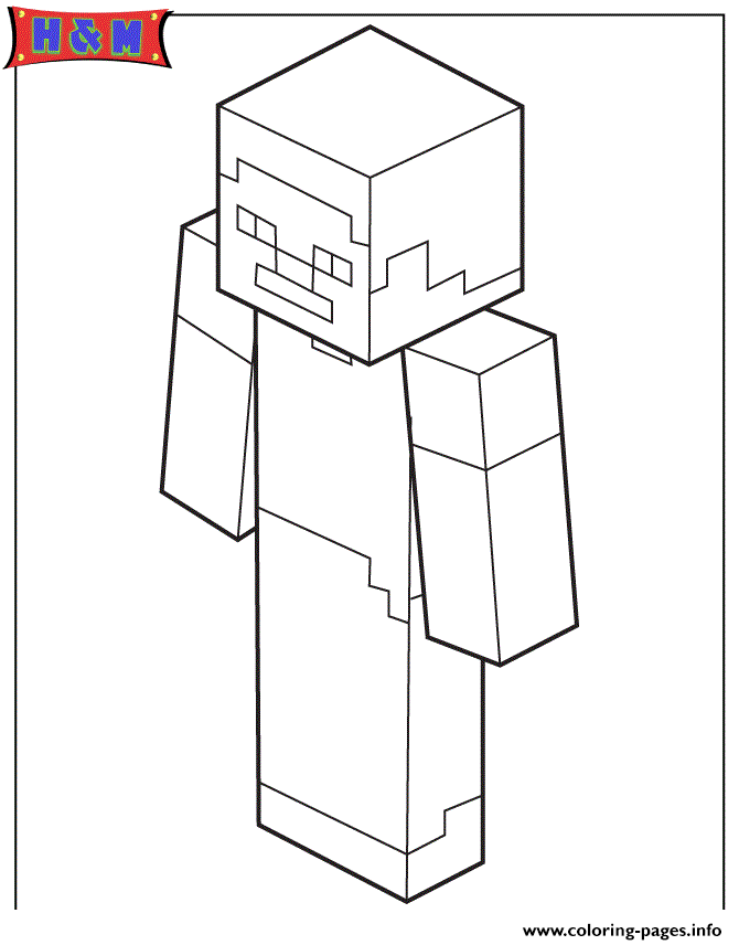 Minecraft coloring pages steve