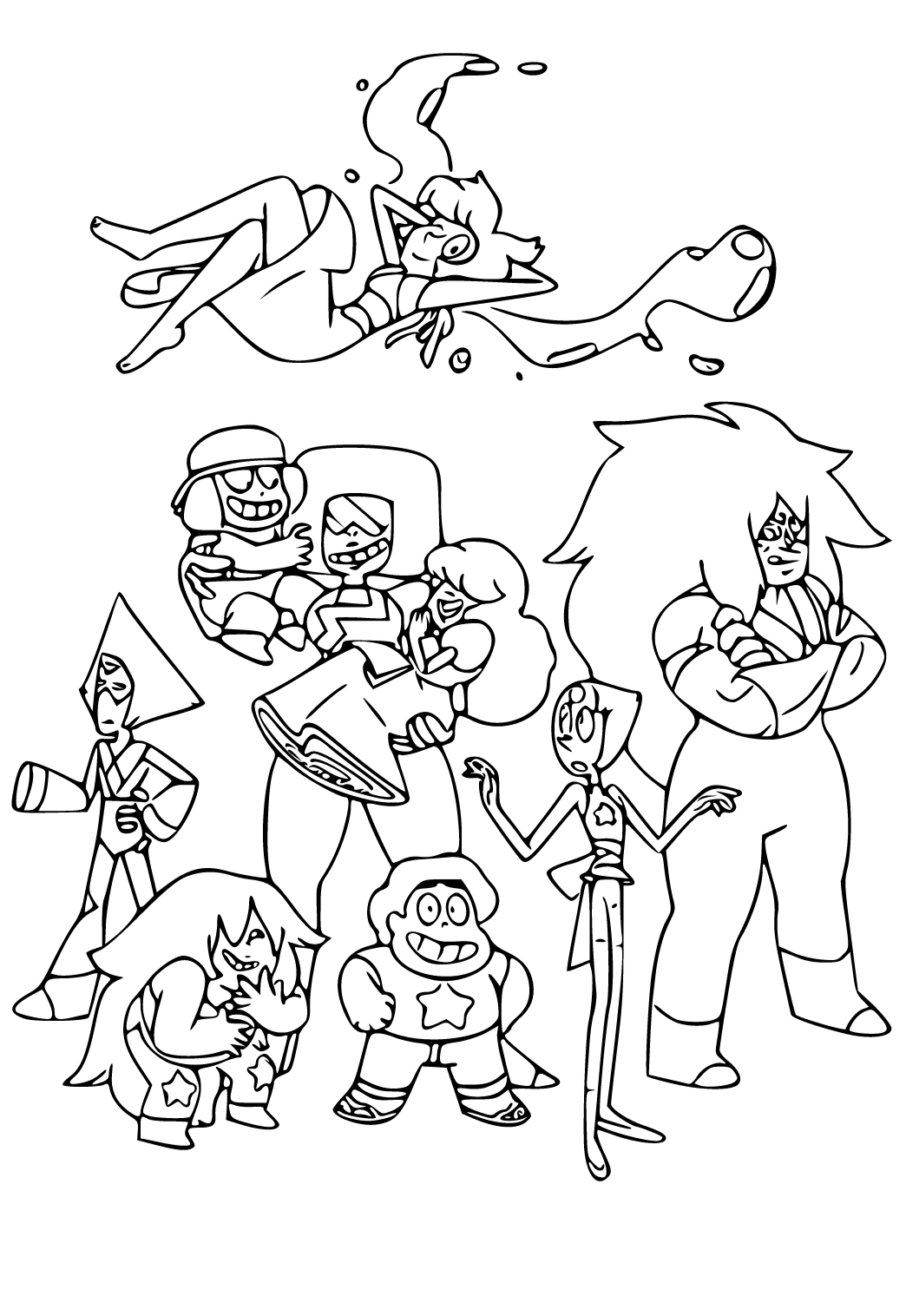 Free printable steven universe characters coloring page for adults and kids