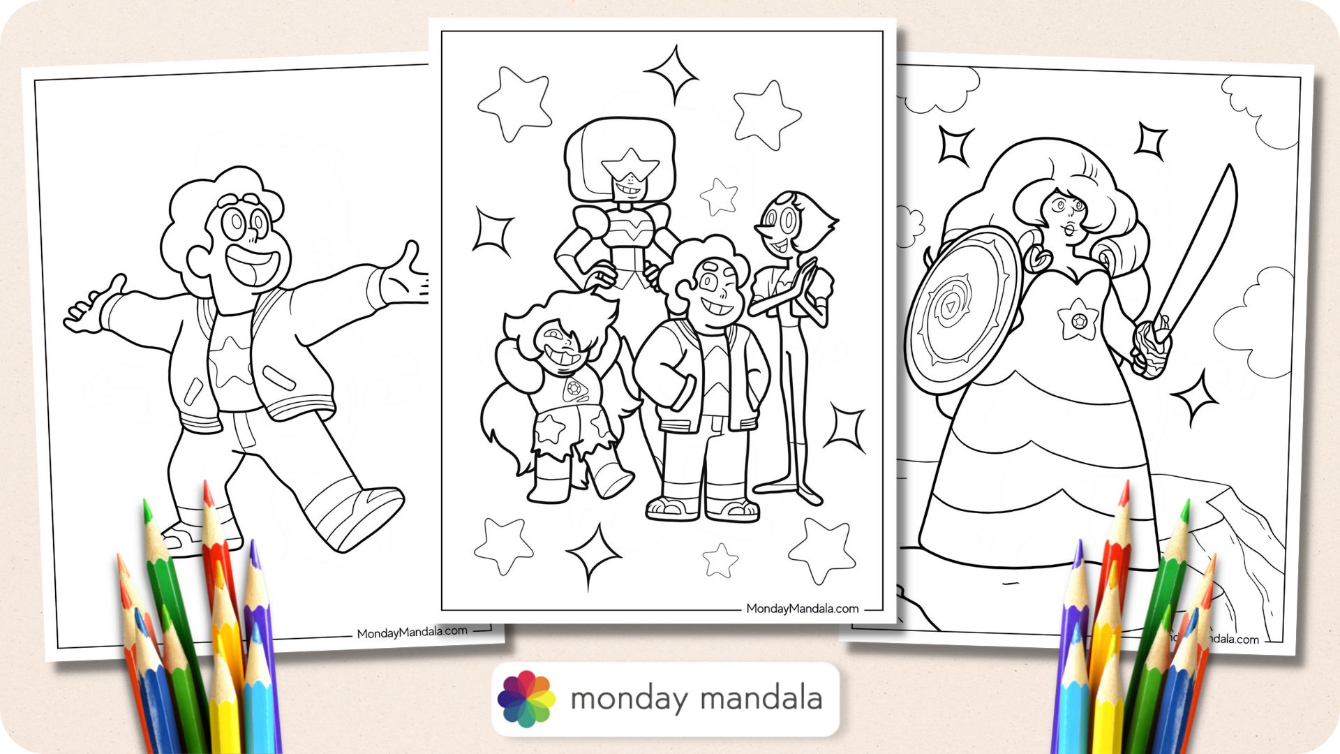 Steven universe coloring pages free pdf printables