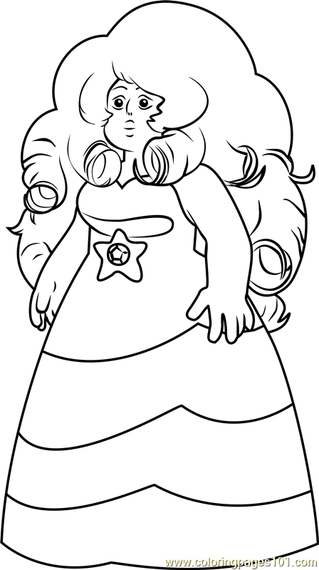 Rose quartz steven universe coloring page for kids