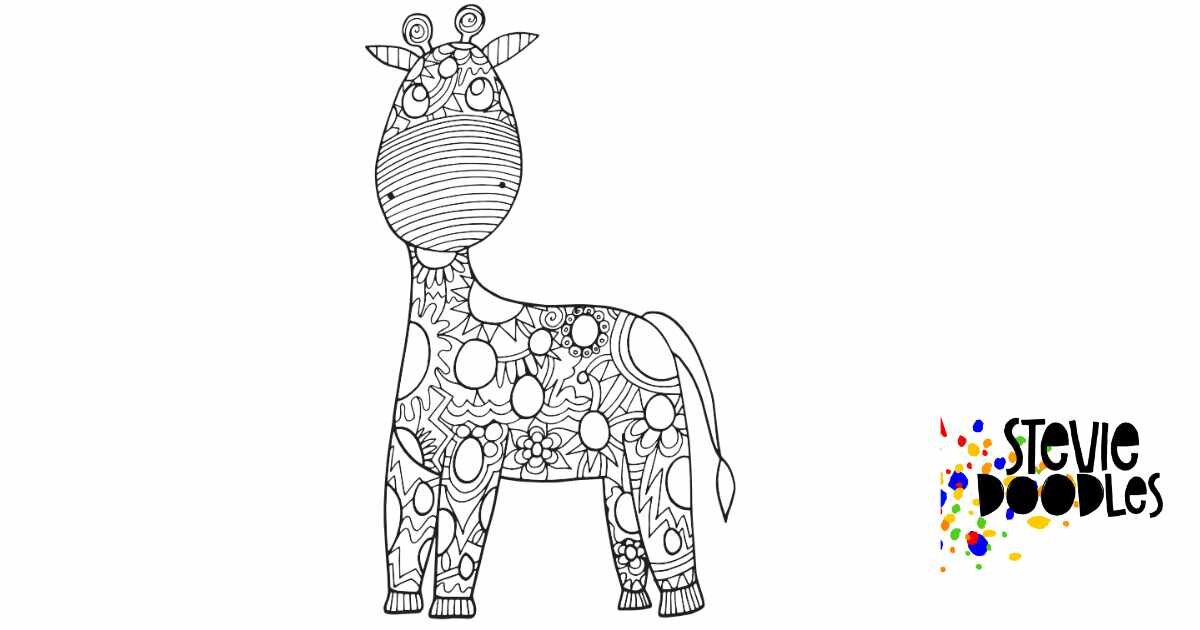 Free giraffe coloring pages â stevie doodles