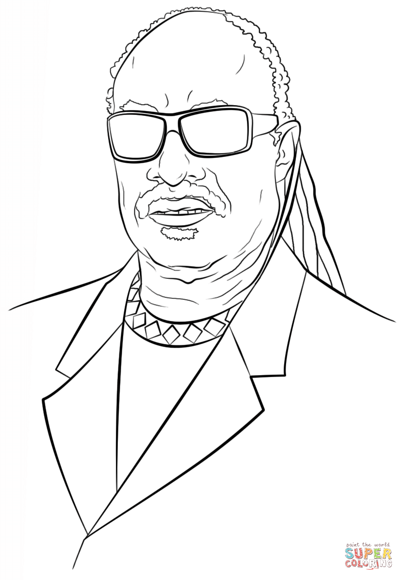 Stevie wonder coloring page free printable coloring pages