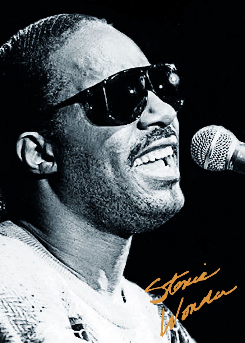 Stevie wonder poster picture metal print paint by painting art