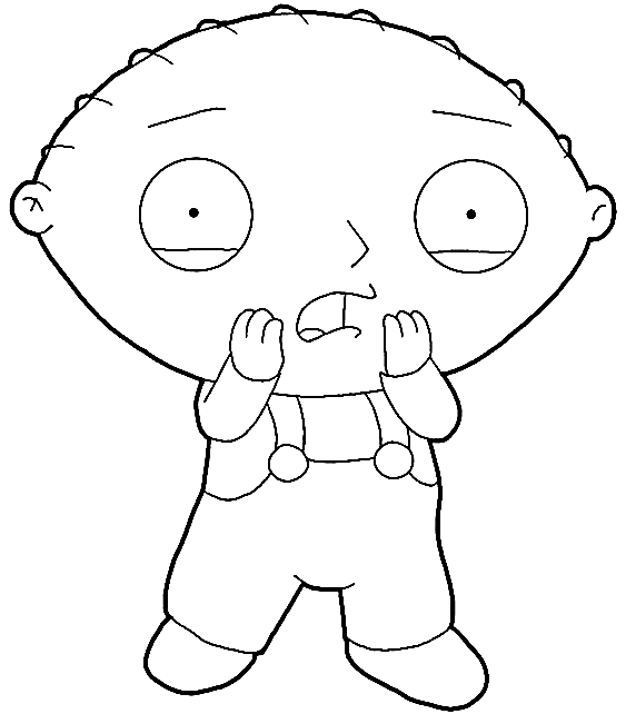 Surprise stewie coloring page