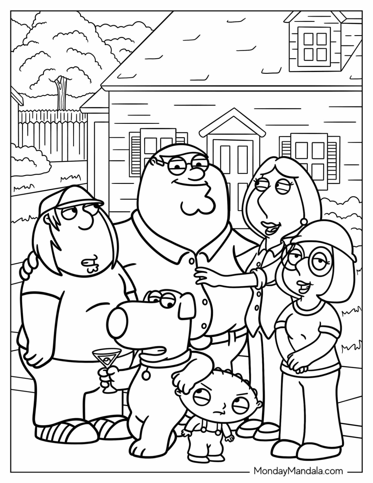 Family guy coloring pages free pdf printables