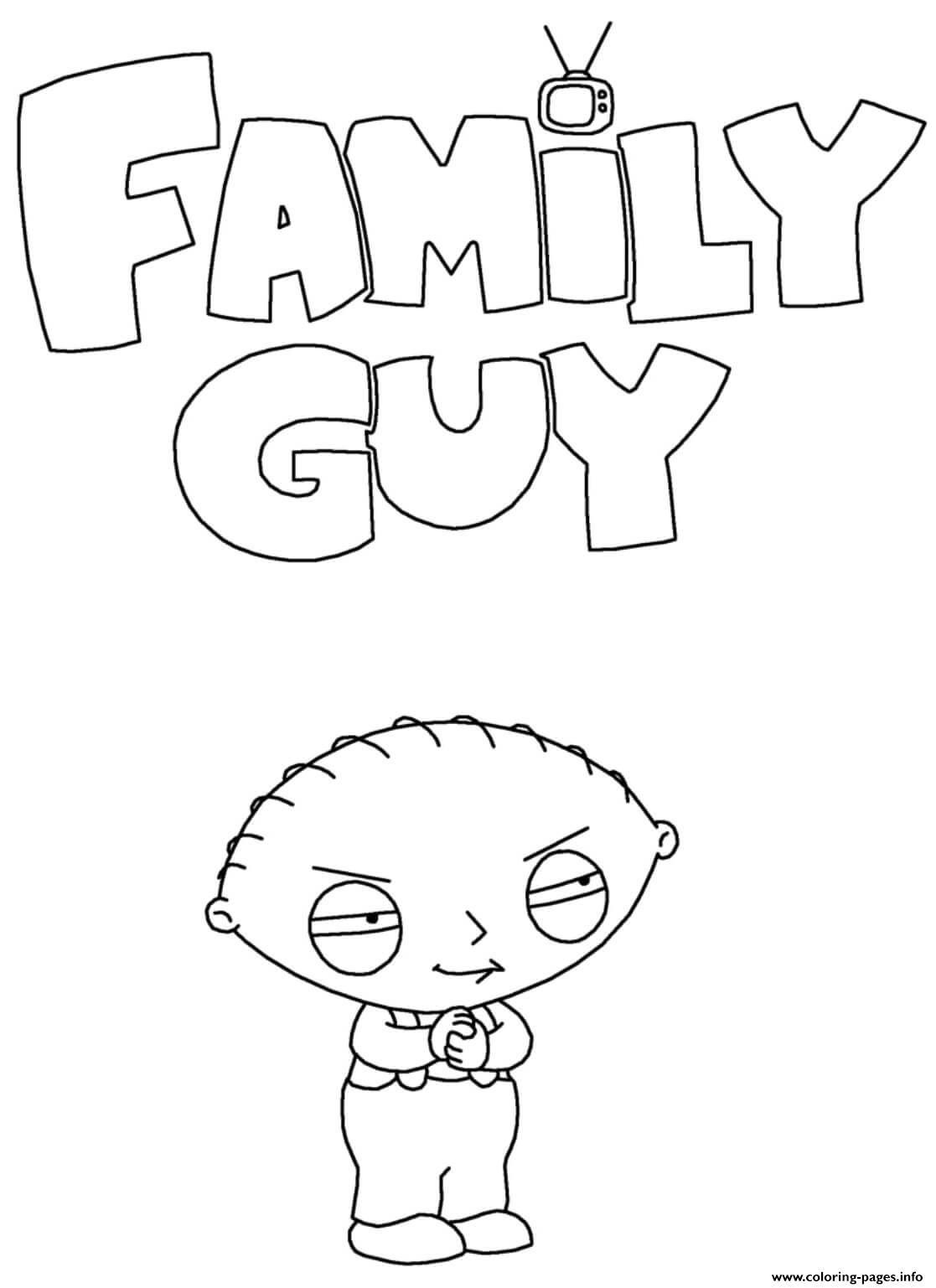 Family guy stewie griffin coloring page printable