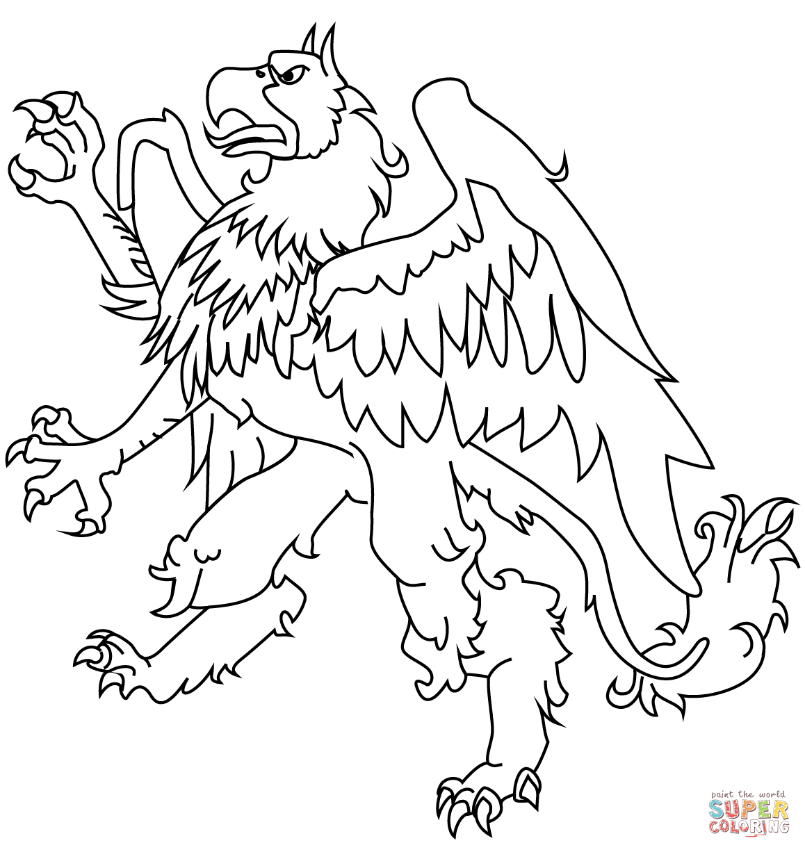 Griffin coloring page free printable coloring pages