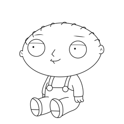 Stewie griffin sitting family guy coloring page for kids