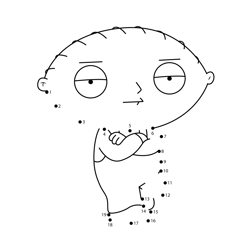 Stewie griffin waiting family guy dot to dot printable worksheet