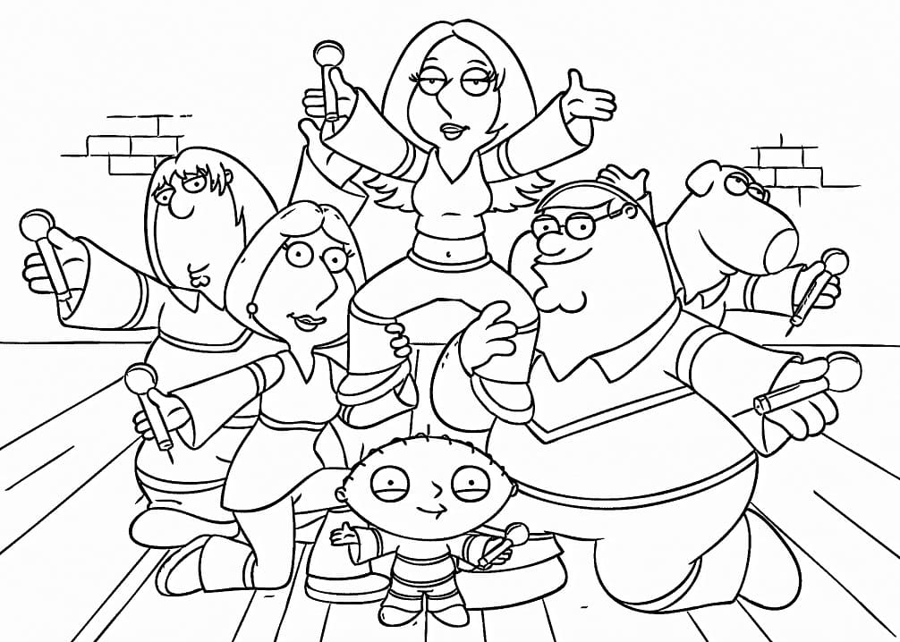 Characters from family guy coloring page