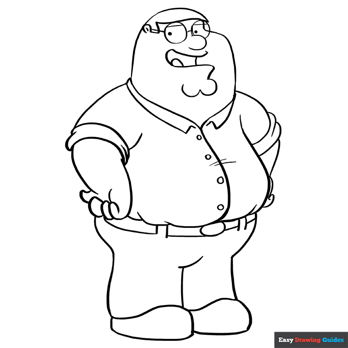Peter griffin from family guy coloring page easy drawing guides