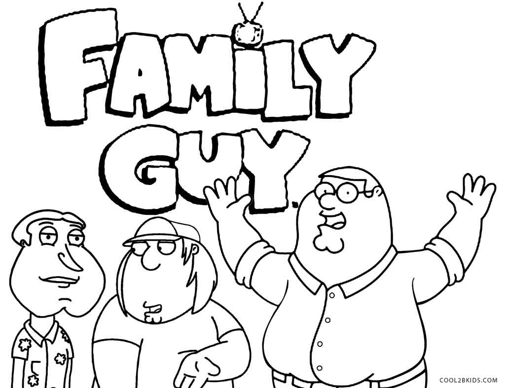 Printable family guy coloring pages for kids