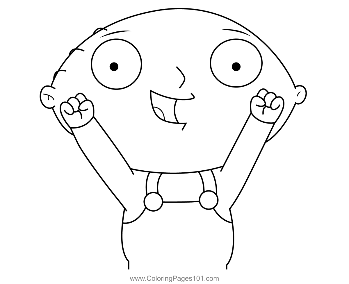 Stewie griffin happy family guy coloring page for kids