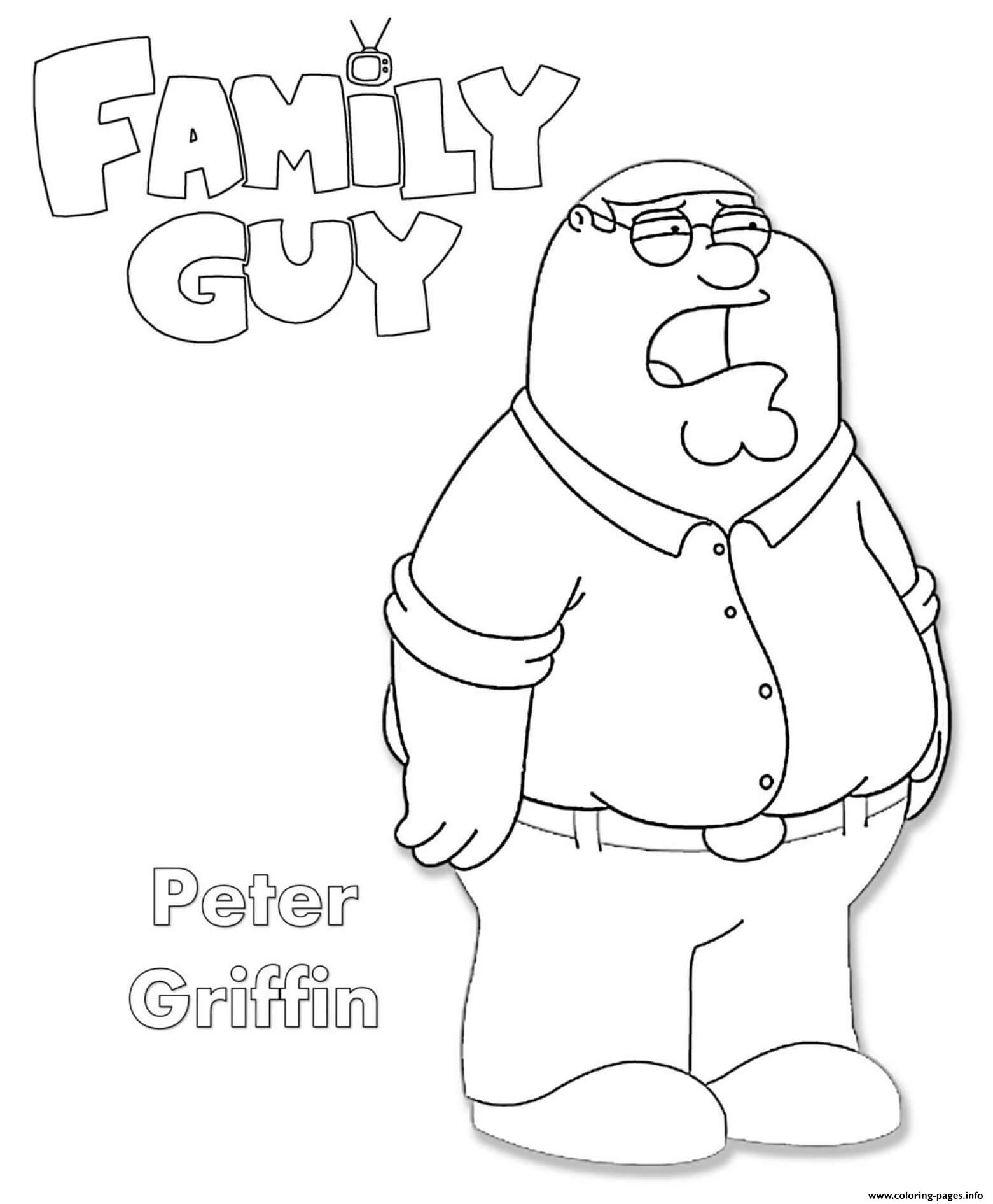 Family guy peter griffin coloring page printable