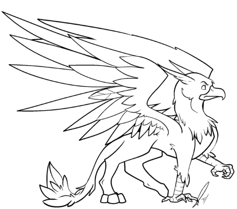 Griffin coloring page free printable coloring pages