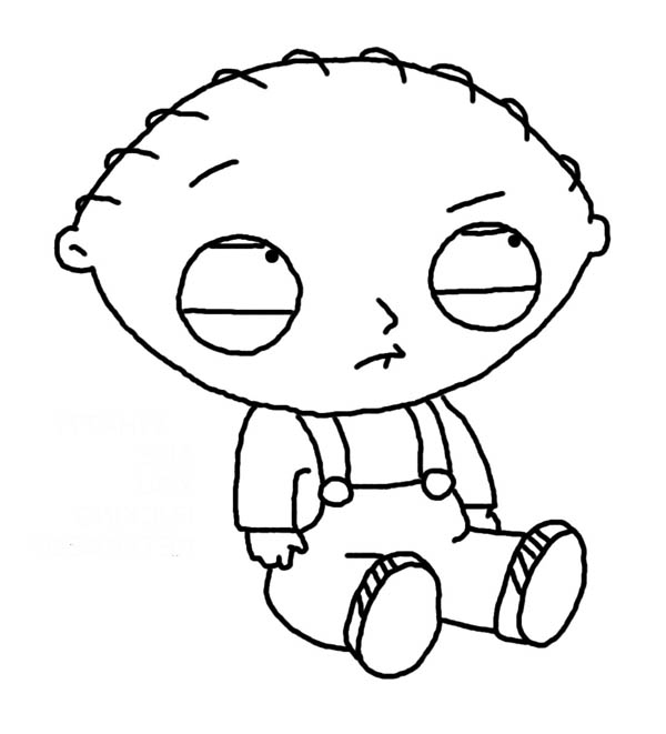 Stewie is sad in family guy coloring page kids play color