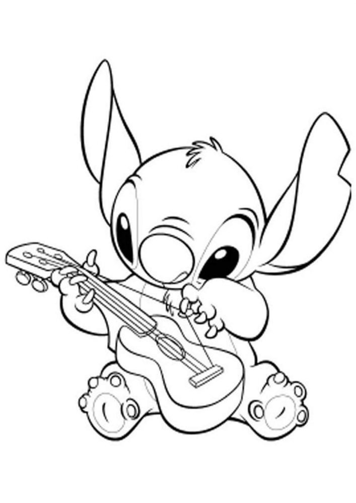 Free easy to print stitch coloring pages