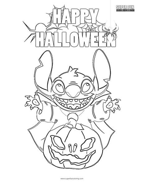 Stitch halloween coloring