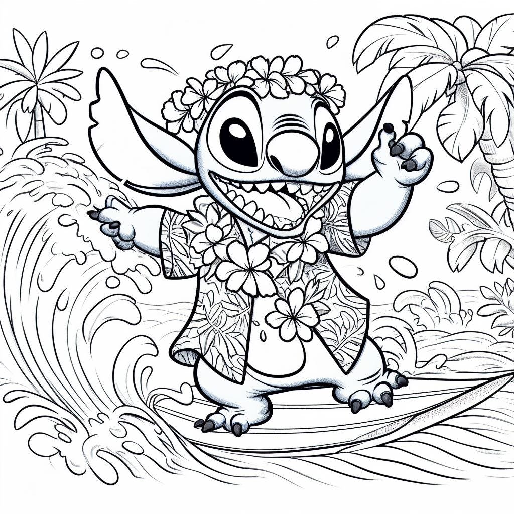 Free printable stitch coloring pages